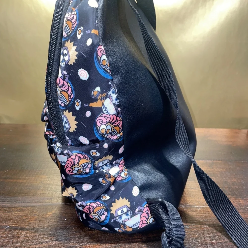 Bioworld Naruto Shippuden Ramen Ichiraku Noodle Bowl Pattern Black Mini Backpack